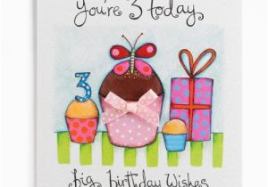 3rd Birthday Card Girl 3 Big Birthday Wishes Handmade Girls 3rd Birthday Card