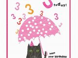 3rd Birthday Card Girl Cat Birthday Cards for Girls Age Cards 3rd Birthday
