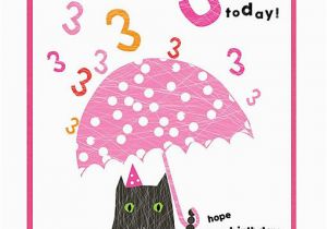 3rd Birthday Card Girl Cat Birthday Cards for Girls Age Cards 3rd Birthday