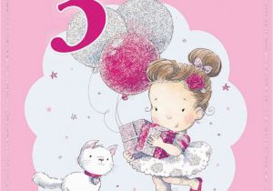 3rd Birthday Card Girl Daughter S 3rd Birthday Card 3 today Little Girl with