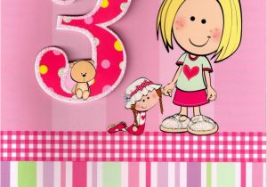 3rd Birthday Card Girl Girls 3rd Birthday 3 Three today Card Cards Love Kates