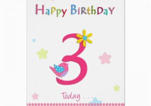 3rd Birthday Card Girl Happy 3rd Birthday Girl Card Zazzle