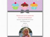 3rd Birthday Card Girl Three Cupcakes Girl Third Birthday Invitations Paperstyle