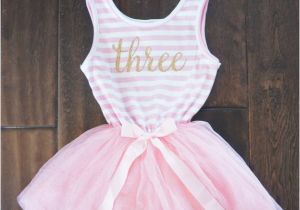 3rd Birthday Dresses Third Birthday Outfit Dress with Gold Letters by