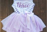 3rd Birthday Dresses Third Birthday Outfit Dress with Purple Letters by