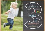 3rd Birthday Invitation Wording Boy Chalkboard 3rd Birthday Invitation with Picture Third