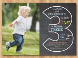 3rd Birthday Invitation Wording Boy Chalkboard 3rd Birthday Invitation with Picture Third