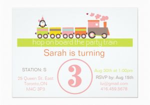3rd Birthday Invites for Girl 3rd Birthday Girl Train Invitation Zazzle