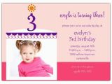 3rd Birthday Invites for Girl 3rd Birthday Invitation Wording A Birthday Cake