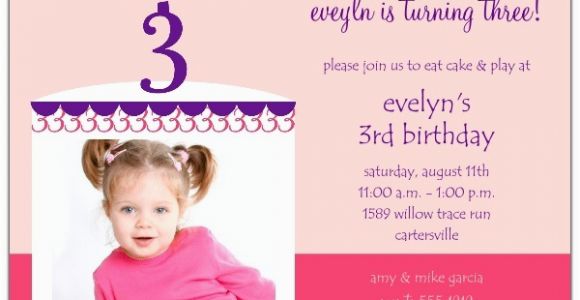 3rd Birthday Party Invitation Message 3rd Birthday Invitation Wording A Birthday Cake