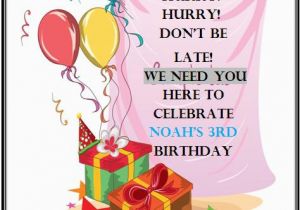 3rd Birthday Party Invitation Message 3rd Birthday Invitation Wording Demplates