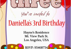 3rd Birthday Party Invitation Message 3rd Birthday Invitations 365greetings Com