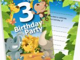 3rd Birthday Party Invites 3rd Birthday Party Jungle themed Animal Invitations
