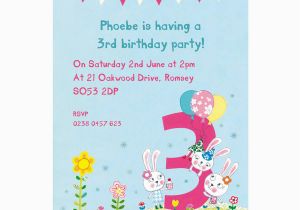 3rd Birthday Party Invites Personalised Third Birthday Party Invitations by Made by