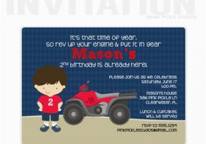 4 Wheeler Birthday Invitations 4 Wheeler Invitation 4 Wheeler Birthday Party Invitations