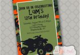 4 Wheeler Birthday Invitations atv 4 Wheeler Birthday Printable 5×7 4×6 or 4×5 5 by