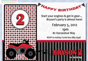 4 Wheeler Birthday Invitations Four Wheeler Birthday Invitations 073 12 Printed by Lullabyloo