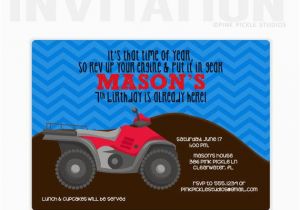 4 Wheeler Birthday Invitations Items Similar to 4 Wheeler Invitation 4 Wheeler Birthday