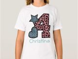 4 Year Old Birthday Girl Shirt 4th Birthday Girl Leopard 4 Year Old V44g T Shirt Zazzle