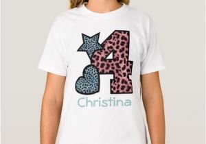 4 Year Old Birthday Girl Shirt 4th Birthday Girl Leopard 4 Year Old V44g T Shirt Zazzle