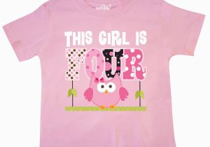 4 Year Old Birthday Girl Shirt Inktastic 4th Birthday Girl Owl 4 Year Old toddler T Shirt