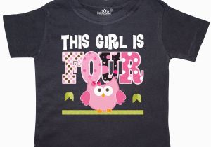 4 Year Old Birthday Girl Shirt Inktastic 4th Birthday Girl Owl 4 Year Old toddler T Shirt