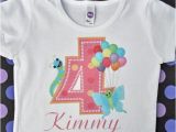 4 Year Old Birthday Girl Shirt Items Similar to Girls 4th Birthday Personalized butterfly