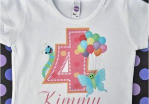 4 Year Old Birthday Girl Shirt Items Similar to Girls 4th Birthday Personalized butterfly