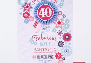 40 Birthday Flowers 40th Birthday Card 40 Rosette Flowers Only 1 49