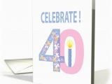 40 Year Old Birthday Cards Birthday for 40 Year Old the Big 40 with Candle and