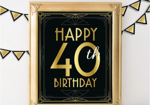 40 Year Old Birthday Decorations 40th Birthday Decoration Happy 40th Birthday Sign 40 Year