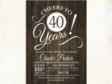 40 Year Old Birthday Invitations 40th Birthday Invitation Any Age Rustic Invite