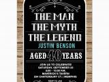 40 Year Old Birthday Present Man Man Myth Legend 40th Birthday Invitation 40 Year Old