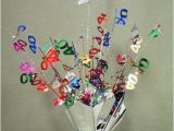 40th Birthday Centerpiece Decorations 40 Silver Multi Color Spray Centerpiece Bartz 39 S Party Stores