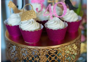 40th Birthday Cupcake Decorations A Glamorous 40th Birthday Party Hoopla events Krista O