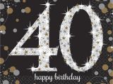 40th Birthday Decorations Black and Silver 16 X Black Age 40 Napkins Black Gold Silver 40th Birthday