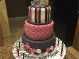 40th Birthday Decorations Black and Silver 40th Birthday Party Cake Birthday Cake with Pink Black