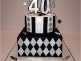 40th Birthday Decorations Black and Silver Black Silver and White 40th Birthday Cake 40th Birthday