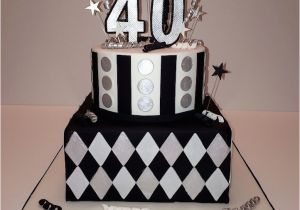 40th Birthday Decorations Black and Silver Black Silver and White 40th Birthday Cake 40th Birthday