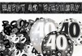 40th Birthday Decorations Black and Silver Black Silver Glitz 40th Birthday Banner Party Decoration