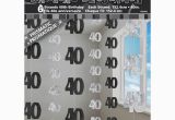 40th Birthday Decorations Black and Silver Black Silver Glitz 40th Birthday Hanging Decorations 6pk
