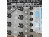 40th Birthday Decorations Black and Silver Black Silver Glitz 40th Birthday Hanging Decorations 6pk