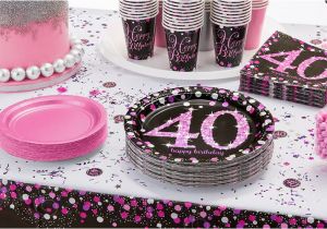40th Birthday Decorations for Her Pink Sparkling Celebration 40th Birthday Party Supplies