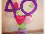 40th Birthday Flowers and Balloons 40th Birthday Heart Bouquet Balloon Creations