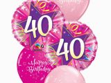 40th Birthday Flowers and Balloons Pink 40th Birthday Balloon Bouquet Party Fever