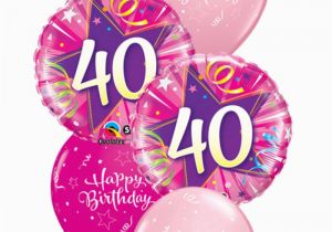 40th Birthday Flowers and Balloons Pink 40th Birthday Balloon Bouquet Party Fever