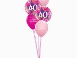 40th Birthday Flowers and Balloons Pink 40th Birthday Balloon Bouquet Party Fever