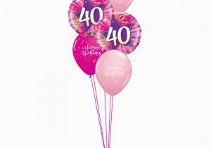 40th Birthday Flowers and Balloons Pink 40th Birthday Balloon Bouquet Party Fever