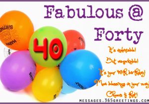 40th Birthday Greeting Card Messages 40th Birthday Wishes 365greetings Com