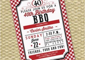 40th Birthday Ideas for Couples 40th Birthday Invitation Birthday Bbq Adult Milestone